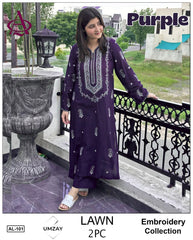 Embroidered 2Pc Lawn Unstitched Summer Dress AL-103