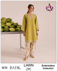 Heavy Embroidered 2Pc Lawn Unstitched Summer Dress - DE-1101A