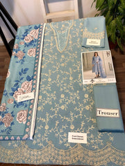 EMB 3PC Dhanak Unstitched Winter Dress With Printed Wool Shawl - W115