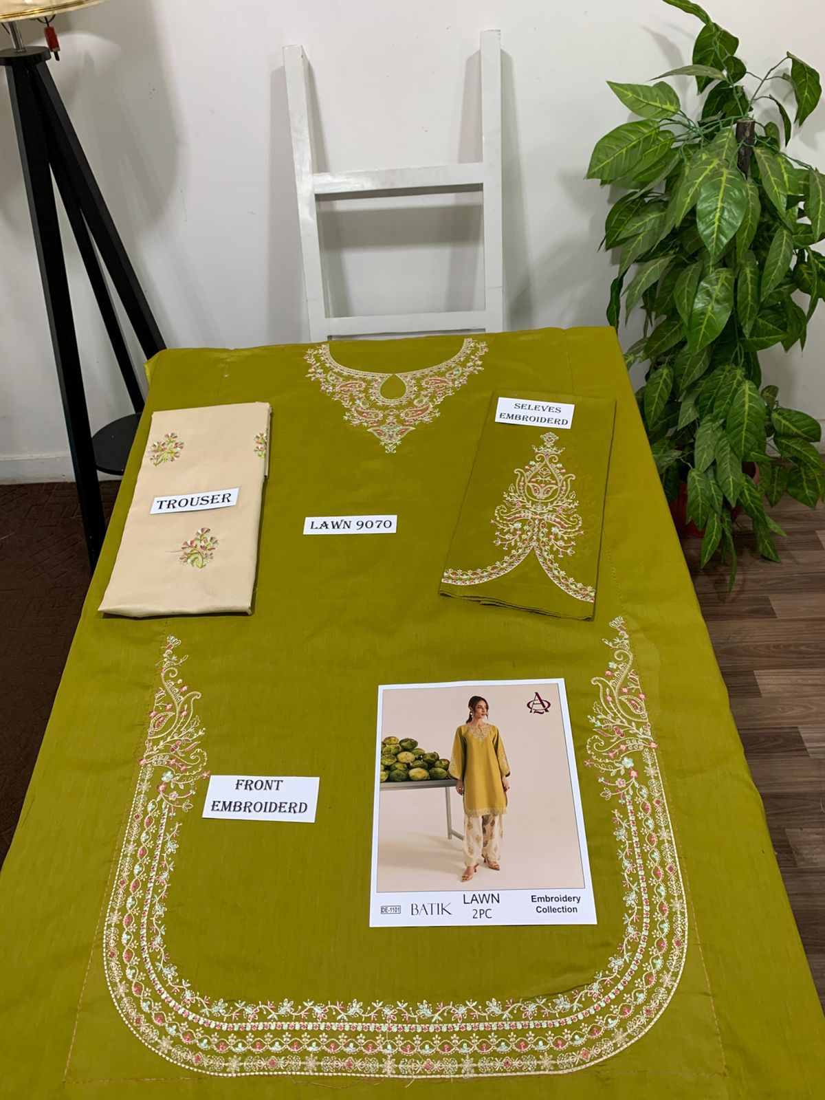 Heavy Embroidered 2Pc Lawn Unstitched Summer Dress - DE-1101A