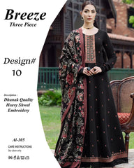 Fully Embroidered 3PC Dress With Heavy EMB Shawl - W10A